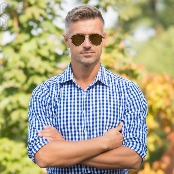 🇺🇸BROWN Classic GOLD Frame Pilot Aviator Unisex 60mm Standard size Sunglasses - Picture 10 of 15